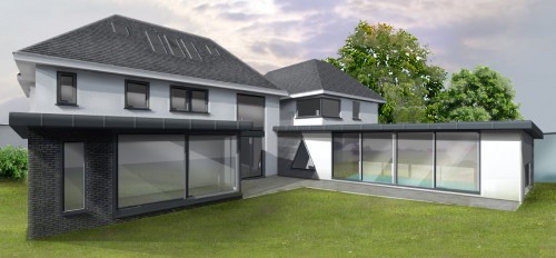 CGI Dutch Hutton Mount Shenfield Essex Residential Extension Rear Swimming Pool