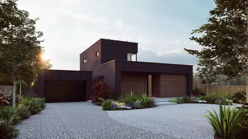 Sunnyview front billericay contemporary garage gables