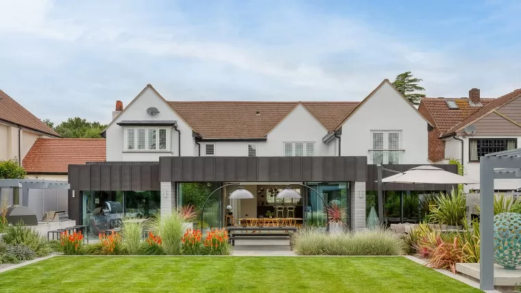 1.HERO.Worrin Shenfield Contemporary Single Storey Extension Outbuilding garden landscape