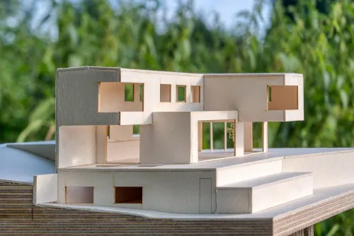 Brook Cottage Thudersley Brentwood essex underground parking roof lights New Build Full shot