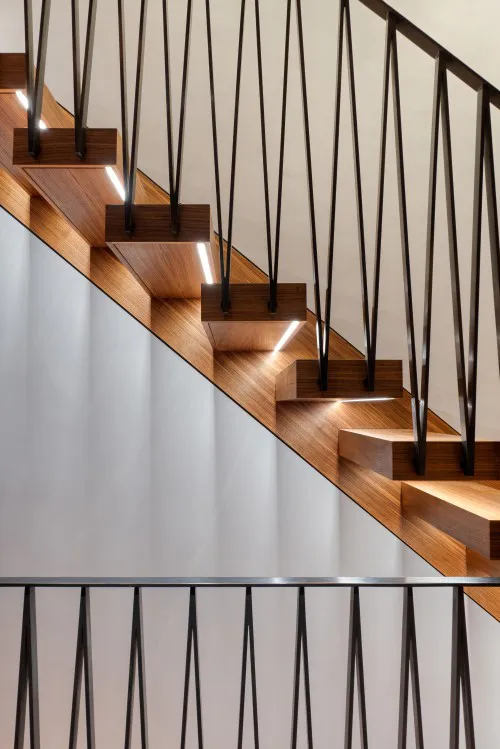 Brook Cottage Thudersley Brentwood essex underground parking roof lights New Build Stair feature