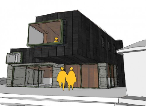 Brook Cottage Thudersley Brentwood essex underground parking roof lights New Build Water feature sketch