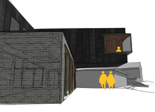 Brook Cottage Thudersley Brentwood essex underground parking roof lights New Build corner oriel windows sketch