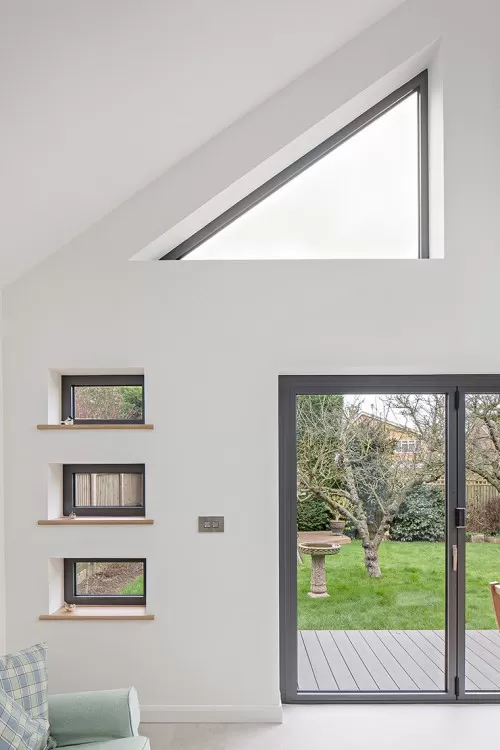 Park Ingatestone Contemporary Extension sliding bi folding doors vaulted ceiling open plan kitchen diner interior design