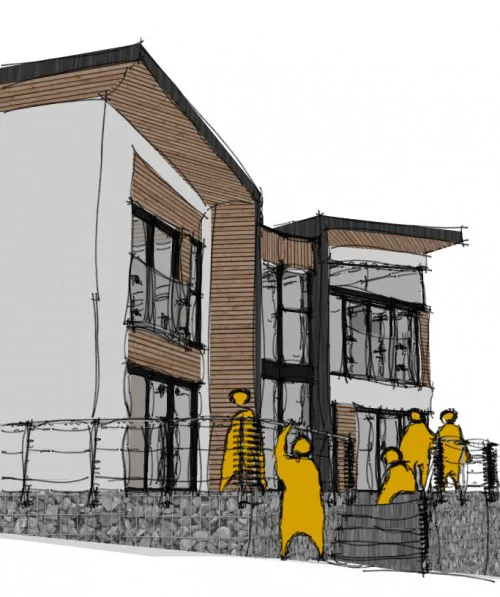 Yggdrasil Billericay butterfly wing formed zinc wrap Two storey green belt garage New Build Contemporary Home v2