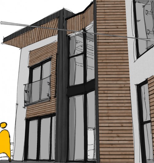 Yggdrasil Billericay zinc wraped New Build Contemporary Home full height windows v2