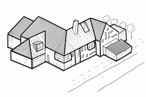 Southborough Chelmsford Residential New Build swimming pool rear sketch