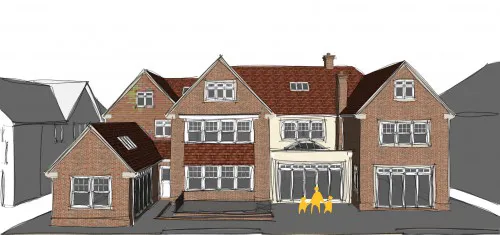 Hillwood House Shenfield New Build Traditional Home rear view