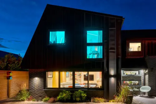 drake close warley essex extension cladding zinc night lights