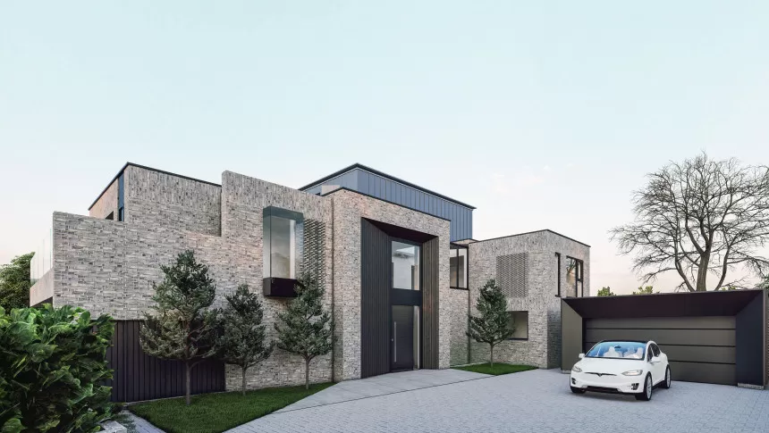Anton Front Epping New Build Contemporary home planning green belt