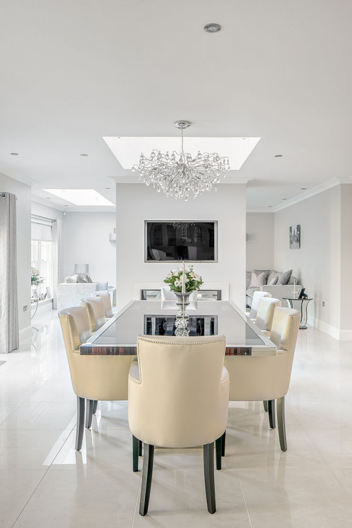 Longmead Shenfield New Build Traditional Home Open Plan family room skyline lighting natural light