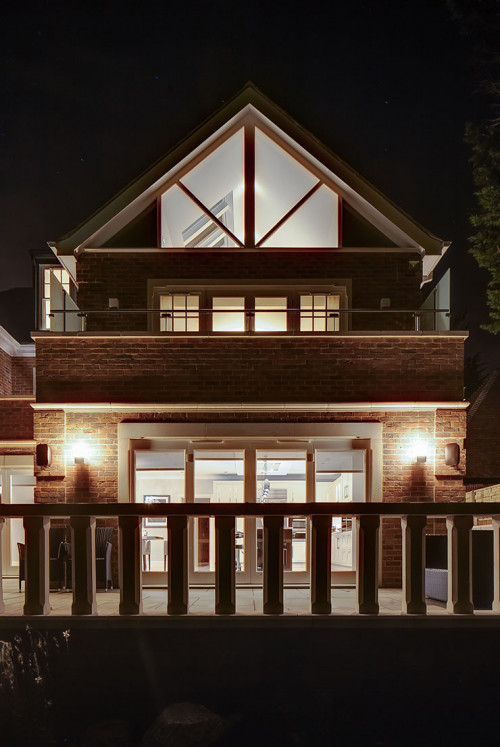 Longmead Shenfield essex New Build Traditional Home Night rear View