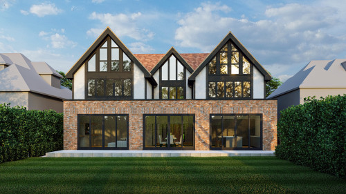 Architects New build model hutton mount shenfield brentwood dual gabel cladding model lighting v3