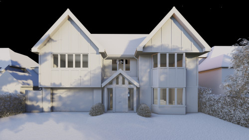 Architects New build model hutton mount shenfield brentwood dual gabel cladding