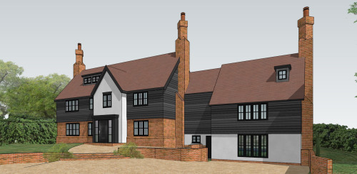 Front Templeton Chelmsford Extension Panel Cladding contemporary two storey planning approved greenbelt natural light front design cladding