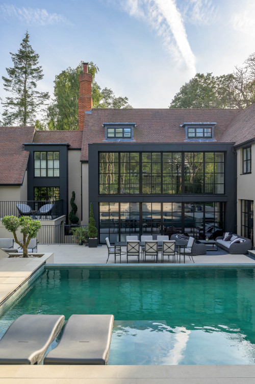Templeton House Chelmsford Extension Refurbishment Contemporary portrait swimming pool greenbelt two storey