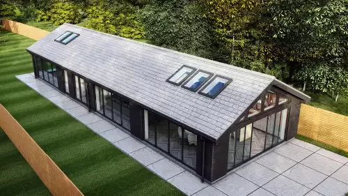 Foxdale brentwood outbuilding essex glazed panels rooflights contemporary single storey v2