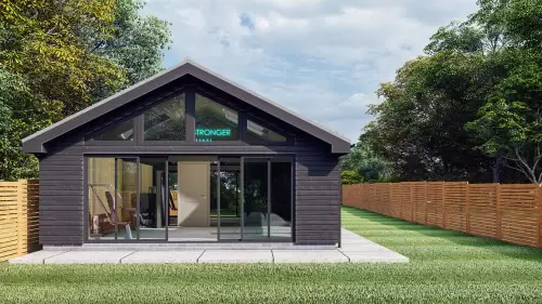 Foxdale brentwood outbuilding essex glazed panels rooflights contemporary stylish gym dance studio