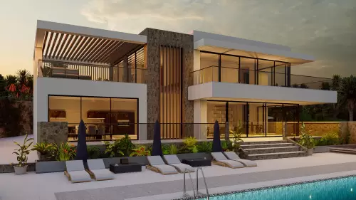 Greece Corfu Contemporary New Build Dweling Villa International open plan natural sunset light