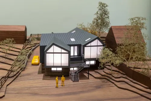 Holly Lodge Childerditch New Build Contemporary Home detailed model back daylight view