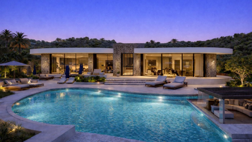 1.Spain villa mondern contemporary swimming pool rear