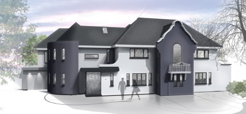 CGI Dutch Hutton Mount Shenfield Essex Residential Extension Front Balcony