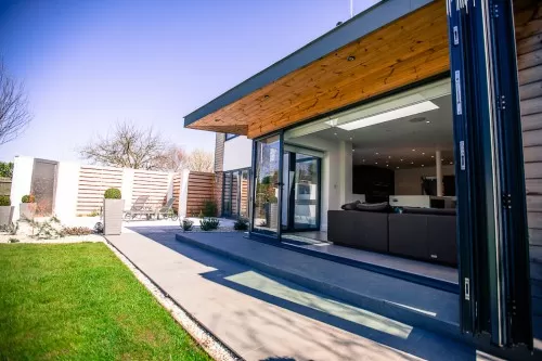 Piran Hutton Shenfield Essex Major Contemporary Extension Refurbishment open plan bifold doors garden landscape