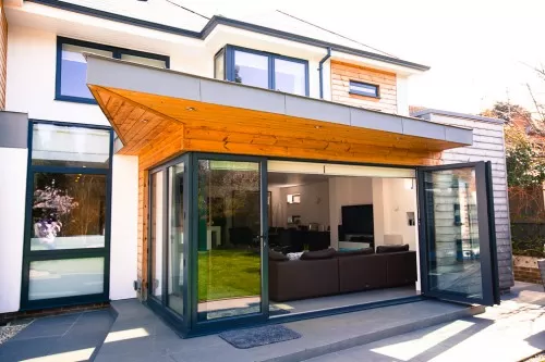 Piran Hutton Shenfield Essex Major Contemporary Extension Refurbishment open plan bifold doors
