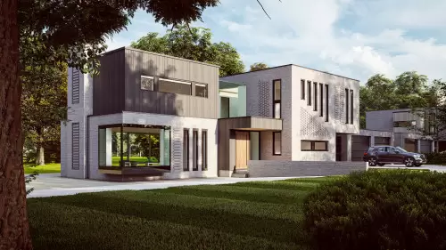 2 v2.Oaks Pines New Build Contemporary Houses Great Warley double garage front corner