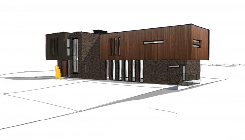 Thorndon Cottage New Build Contemporary Home front corner view double bedrooms with en suites dressing rooms