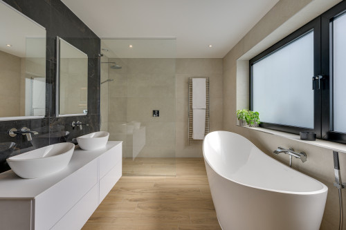 Badgers Billericay Extensions Stairway contemporary glazed windows bathroom double sink