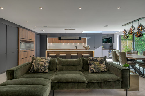 Badgers Billericay Extensions Stairway contemporary open plan kitchen