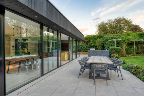 Kynnersely Contemporary Single Storey Extension zinc modern slidingdoors open plan shenfiled garden