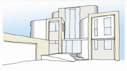Beach House Southend Contemporary New Build Home Front Build Sketch Daytime