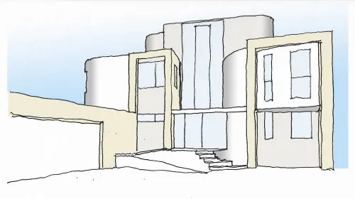 Beach House Southend Contemporary New Build Home Front Build Sketch Daytime